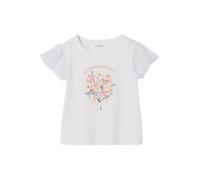 Vertbaudet T-Shirt mit T¸ll‰rmeln und Blumenmotiv, M‰dchen weiß 158