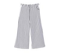 Vertbaudet Weite gestreifte Hose aus Ajourstrick, Mädchen, Bundweite verstellbar blau gestreift 146/152