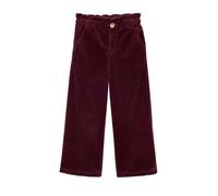 Weite Mädchen Cordhose mit Paperbag-Bund bordeaux Gr. 134 von Vertbaudet