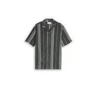 Tom Tailor Herren Regular Fit Frottee Kurzarmhemd Streifenmuster Oliv Größe S