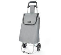 VERTICAL STUDIO Einkaufstrolley 35 L - Klappbar, leicht & robust, mit Alugestell, Reißverschlusstasche & Klettverschluss - Bis 25 kg Traglast, faltbar & abnehmbar (Grau)