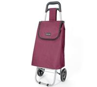 VERTICAL STUDIO Einkaufstrolley 35 L - Klappbar, leicht & robust, mit Alugestell, Reißverschlusstasche & Klettverschluss - Bis 25 kg Traglast, faltbar & abnehmbar (Dunkelrot)