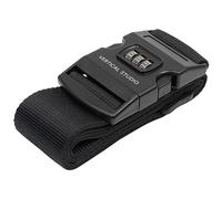 VERTICAL STUDIO Gepäck Koffergurt 5 x 200 cm, Steckverschluss mit DREI Ziffern Zahlenschloss zum sicheren Verschließen von Koffern und Taschen auf Reisen (schwarz)