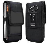 VERTIKAL Hüft Gürtel Tasche passend für Cubot Kingkong Power | Gürteltasche mit Karabinerhaken, Clip und Schlaufe | Seiten Quer Schutz Hülle | Schwarz