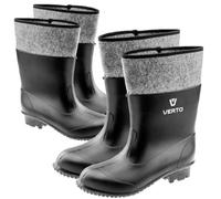 VERTO Herren Filz-Gummistiefel aus PVC, Innen mit Filz gefüttert, hoher Schaft, rutschfeste Laufsohle mit trittsicherem Profil, die Stiefel fallen 2 Nummer größer aus. Größe:42, schwarz