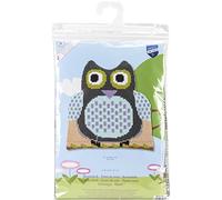 Vervaco Geformtes Kreuzstichkissen Eule Kreuzstickpackung vorgedruckt, Stramin, weiß, 40 x 40 x 0,3 cm