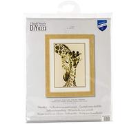 VERVACO Gezählter Kreuzstich Stickpackungen DIY Stickbilder 2 Giraffen Wanddekoration Handarbeit Set für Erwachsene Kreatives Handwerk ca. 19 x 28 cm Kreuzstichbilder Set Hausdeko