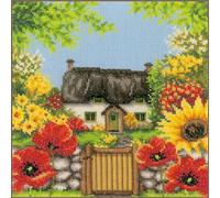 Vervaco Gezählter Kreuzstich Stickpackungen DIY Stickbilder 4 Jahreszeiten Sommer Wanddekoration Handarbeit Set für Erwachsene Kreatives Handwerk ca. 22 x 22 cm Kreuzstichbilder Set Hausdeko