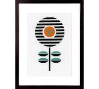 VERVACO Gezählter Kreuzstich Stickpackungen DIY Stickbilder Abstrakte Blume Wanddekoration Handarbeit Set für Erwachsene Kreatives Handwerk ca. 14 x 25 cm Kreuzstichbilder Set Hausdeko