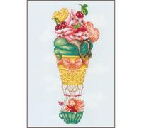 VERVACO Gezählter Kreuzstich Stickpackungen DIY Stickbilder Eisballon Wanddekoration Handarbeit Set für Erwachsene Kreatives Handwerk ca. 21 x 33 cm Kreuzstichbilder Set Hausdeko