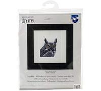 VERVACO Gezählter Kreuzstich Stickpackungen DIY Stickbilder Graue Eule Wanddekoration Handarbeit Set für Erwachsene Kreatives Handwerk ca. 17 x 17 cm Kreuzstichbilder Set Hausdeko