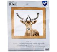 VERVACO Gezählter Kreuzstich Stickpackungen DIY Stickbilder Hirsch Wanddekoration Handarbeit Set für Erwachsene Kreatives Handwerk ca. 20 x 20 cm Kreuzstichbilder Set Hausdeko