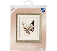 VERVACO Gezählter Kreuzstich Stickpackungen DIY Stickbilder Hochzeitsdeko Eheglück Wanddekoration Handarbeit Set für Erwachsene Kreatives ca. 16 x 19 cm Hochzeitsgeschenk Kreuzstichbilder Set