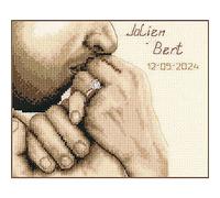 Vervaco Gezählter Kreuzstich Stickpackungen DIY Stickbilder Hochzeitsdeko Für immer verbunden Wanddekoration Handarbeit Set für Erwachsene ca. 18 x 15 cm Hochzeitsgeschenk Kreuzstichbilder Set