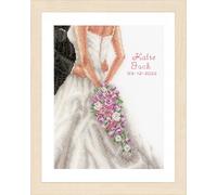 Vervaco Gezählter Kreuzstich Stickpackungen DIY Stickbilder Hochzeitsdeko Hochzeitspaar Wanddekoration Handarbeit Set für Erwachsene Kreatives ca. 23 x 29 cm Hochzeitsgeschenk Kreuzstichbilder Set