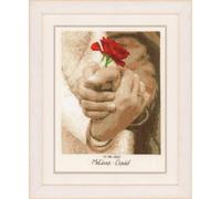 Vervaco Gezählter Kreuzstich Stickpackungen DIY Stickbilder Hochzeitsdeko Hochzeitsrose Wanddekoration Handarbeit Set für Erwachsene Kreatives ca. 21 x 28 cm Hochzeitsgeschenk Kreuzstichbilder Set
