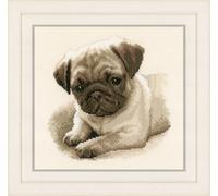 Vervaco Gezähltes Kreuzstich-Set Hund – DIY Wanddekoration 21 x 21 cm für Erwachsene