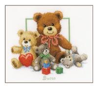 Vervaco Gezählter Kreuzstich Stickpackungen DIY Stickbilder Kuschelige Bären Wanddekoration Handarbeit Set für Erwachsene Kreatives Handwerk ca. 25 x 21 cm Kreuzstichbilder Set Hausdeko
