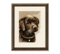 VERVACO Gezählter Kreuzstich Stickpackungen DIY Stickbilder Labrador Welpe Wanddekoration Handarbeit Set für Erwachsene Kreatives Handwerk ca. 24 x 31 cm Kreuzstichbilder Set Hausdeko