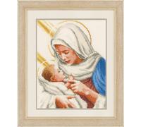 VERVACO Gezählter Kreuzstich Stickpackungen DIY Stickbilder Maria und Jesus Wanddekoration Handarbeit Set für Erwachsene Kreatives Handwerk ca. 23 x 27 cm Kreuzstichbilder Set Hausdeko