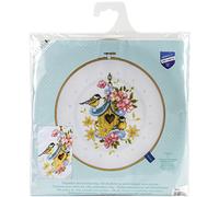 VERVACO Gezählter Kreuzstich Stickpackungen DIY Stickbilder mit Stickrahmen Meisen am Nistkasten Wanddekoration Handarbeit Set für Erwachsene Kreatives ca. 24 x 24 cm Kreuzstichbilder Set Hausdeko