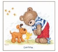 VERVACO Gezählter Kreuzstich Stickpackungen DIY Stickbilder Popcorn im Garten Wanddekoration Handarbeit Set für Erwachsene Kreatives Handwerk ca. 29 x 24 cm Kreuzstichbilder Set Hausdeko