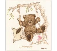 VERVACO Gezählter Kreuzstich Stickpackungen DIY Stickbilder Popcorn in der Schaukel Wanddekoration Handarbeit Set für Erwachsene Kreatives Handwerk ca. 15 x 16 cm Kreuzstichbilder Set Hausdeko