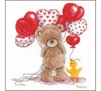 VERVACO Gezählter Kreuzstich Stickpackungen DIY Stickbilder Popcorn Schöne Ballons Wanddekoration Handarbeit Set für Erwachsene Kreatives Handwerk ca. 15 x 17 cm Kreuzstichbilder Set Hausdeko