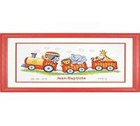 VERVACO Gezählter Kreuzstich Stickpackungen DIY Stickbilder Safarizug Wanddekoration Handarbeit Set für Erwachsene Kreatives Handwerk ca. 38 x 18 cm Kreuzstichbilder Set Hausdeko