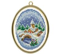 VERVACO Gezählter Kreuzstich Stickpackungen DIY Stickbilder Winterdörfer 3er Wanddekoration Handarbeit Set für Erwachsene Zählmusterpackung ca. 6 x 8 cm Kreuzstichbilder Set Hausdeko