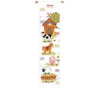 VERVACO Gezählter Kreuzstich Stickpackungen Höhendiagramm Kinder Auf dem Bauernhof II Wanddekoration Handarbeit Set für Erwachsene Kreatives Handwerk ca. 18 x 70 cm Kreuzstichbilder Set Hausdeko