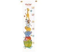 Vervaco Gezählter Kreuzstich Stickset Arche Noah – Baby Geburt Wanddekoration, ca. 18×70 cm
