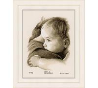 Vervaco Gezähltes Kreuzstich-Stickset Baby im Arm – Wanddekoration, 22 x 28 cm, für Erwachsene