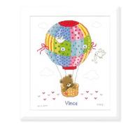 Vervaco Gezählter Kreuzstich Stickpackungen Stickset Baby Geburt Ballonfahrt Wanddekoration Handarbeit Set für Erwachsene Kreatives Handwerk ca. 25 x 29 cm Geburt Geschenk Hausdeko