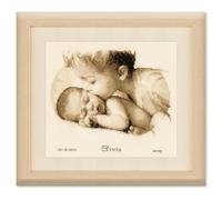 VERVACO Gezählter Kreuzstich Stickpackungen Stickset Baby Geburt Bruderliebe Wanddekoration Handarbeit Set für Erwachsene Kreatives Handwerk ca. 27 x 21 cm Geburt Geschenk Hausdeko
