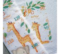 Vervaco Gezählter Kreuzstich Stickpackungen Stickset Baby Geburt Dschungeltiere Wanddekoration Handarbeit Set für Erwachsene Kreatives Handwerk ca. 18 x 70 cm Geburt Geschenk Hausdeko