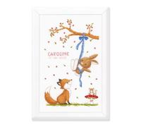 Vervaco Gezählter Kreuzstich Stickpackungen Stickset Baby Geburt Fröhliche Waldtiere Wanddekoration Handarbeit Set für Erwachsene Kreatives Handwerk ca. 24 x 36 cm Geburt Geschenk Hausdeko