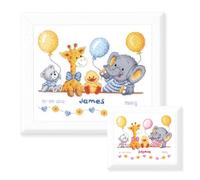 VERVACO Gezählter Kreuzstich Stickpackungen Stickset Baby Geburt Geburt Fest II Wanddekoration Handarbeit Set für Erwachsene Kreatives Handwerk ca. 27 x 22 cm Geburt Geschenk Hausdeko