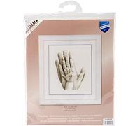 VERVACO Gezählter Kreuzstich Stickpackungen Stickset Baby Geburt Hände Wanddekoration Handarbeit Set für Erwachsene Kreatives Handwerk ca. 20 x 25 cm Geburt Geschenk Hausdeko