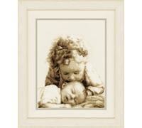 VERVACO Gezählter Kreuzstich Stickpackungen Stickset Baby Geburt Hallo, Mein Engel Wanddekoration Handarbeit Set für Erwachsene Kreatives Handwerk ca. 20 x 26 cm Geburt Geschenk Hausdeko