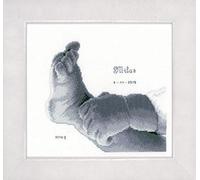 Vervaco Gezähltes Kreuzstich-Set Baby Geburt – Kleiner Babyfuß, Wanddekoration, ca. 18 x 17 cm