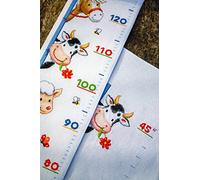 Vervaco Gezählter Kreuzstich Stickpackungen Stickset Baby Geburt Nutztiere Wanddekoration Handarbeit Set für Erwachsene Kreatives Handwerk ca. 18 x 70 cm Geburt Geschenk Hausdeko