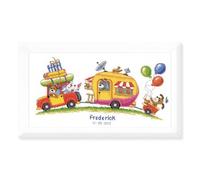 VERVACO Gezählter Kreuzstich Stickpackungen Stickset Baby Geburt Unterwegs in den Urlaub Wanddekoration Handarbeit Set für Erwachsene Kreatives Handwerk ca. 40 x 21 cm Geburt Geschenk Hausdeko