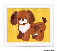 VERVACO Gobelin Stickbilder zum Selbersticken Lernset Nähen Hund Kreuzstich Stickpackungen Stickset für Anfänger ca. 16 x 12,5 cm Bastelset DIY Sticken Kreatives Geschenk Beginner Cross Stitch