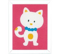 VERVACO Gobelin Stickbilder zum Selbersticken Lernset Nähen KÄTZCHEN Kreuzstich Stickpackungen Stickset für Anfänger 12,5 x 16 cm Bastelset DIY Sticken Kreatives Geschenk Beginner Cross Stitch