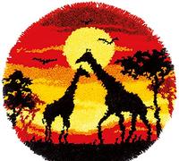 Vervaco Knüpfteppich "Giraffe Sonnenuntergang"