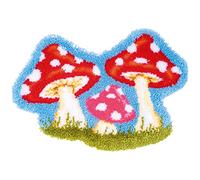 VERVACO Knüpfteppich Set DIY Handarbeit Set Knüpfset für Anfänger PILZE Teppich zum Selber Knüpfen Basteln Erwachsene Kreativ 70 x 50 cm Latch Hook Kit Knüpfhaken Zubehör Haus Dekoration