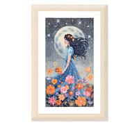 Vervaco Kreuzstich Stickpackung Mädchen und der Mond, Zählmuster, 16x28cm