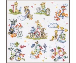 Vervaco Kreuzstich Stickpackung Zählen von 1 bis 10, Zählmuster, 48x48cm
