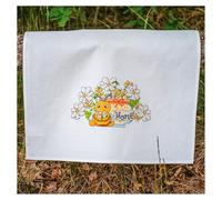 VERVACO Kreuzstich Stickpackungen Geschirrtuch GLÜCKLICHE BIENE Vorgezeichnet Basteln Erwachsene Kreativ Set Vorgedruckte Küchentuch Sticken ca. 46 x 71 cm Handarbeit Zubehör DIY Hausdeko Sticken Set